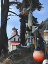 Battery point lighthouse between trees Royalty Free Stock Photo