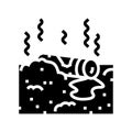 battery pollution glyph icon vector illustration
