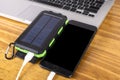 Battery Power Bank Charging A Cell Phone