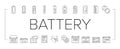 battery power energy electric car icons set vector Royalty Free Stock Photo