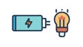 Battery Power Idea Generation Icon, vector design Generative AI Royalty Free Stock Photo