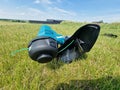 Battery powered electric grass trimmer Royalty Free Stock Photo