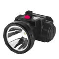 battery-powered flashlight, hand-held, on a white background