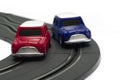 Battery powered slot cars Royalty Free Stock Photo