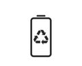 Battery with recycle sign line icon. environment and recycling symbol. isolated vector image Royalty Free Stock Photo