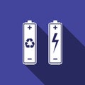 Battery with recycle symbol - renewable energy concept and renewable energy battery. Royalty Free Stock Photo
