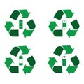 Battery recycling logo Royalty Free Stock Photo