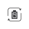 Battery recycling vector icon Royalty Free Stock Photo