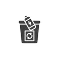 Battery recycling waste vector icon Royalty Free Stock Photo