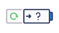 Battery Reset Query Icon, Power Status Refresh Question, vector design Generative AI Royalty Free Stock Photo