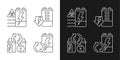 Battery reuse linear icons set for dark and light mode