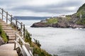 Battery Road hiking trail along Signal Hill overlooking Fort Amherst Lighthouse Royalty Free Stock Photo