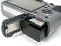 Battery and SD Card Compartment Royalty Free Stock Photo