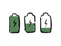 Battery set vector icon on white background Royalty Free Stock Photo
