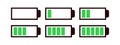 Battery set vector symbol different level Royalty Free Stock Photo
