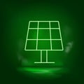 Battery, solar neon vector icon. Save the world, green neon Royalty Free Stock Photo