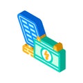battery solar panel isometric icon vector illustration Royalty Free Stock Photo