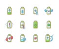 Battery status RGB color icons set Royalty Free Stock Photo