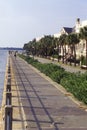 Battery Street and walkway on the waterfront in Charleston, SC Royalty Free Stock Photo