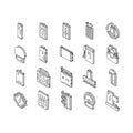 battery technology power electric isometric icons set vector Royalty Free Stock Photo