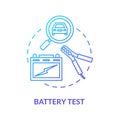 Battery test concept icon