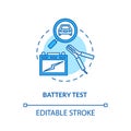 Battery test concept icon