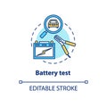 Battery test concept icon