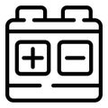 Battery trash icon outline vector. Batteries sorting policy