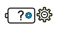 Battery Troubleshooting Gear Question Icon, Power Diagnosis, vector design Generative AI Royalty Free Stock Photo