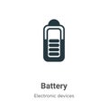 Battery vector icon on white background. Flat vector battery icon symbol sign from modern electronic devices collection for mobile Royalty Free Stock Photo