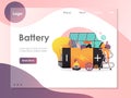 Battery vector website landing page design template Royalty Free Stock Photo