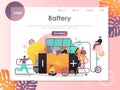 Battery vector website landing page design template Royalty Free Stock Photo