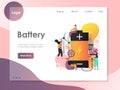 Battery vector website landing page design template Royalty Free Stock Photo