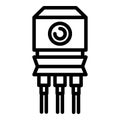 Battery voltage regulator icon, outline style