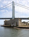 Battery Weed of the Fort Wadsworth and Verrazzano-Narrows Bridge in the background, Staten Island, NY, USA