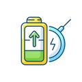 Battery wireless charging RGB color icon Royalty Free Stock Photo