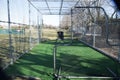 Batting cage with the pitchers screen Royalty Free Stock Photo