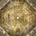 Battistero di San Giovanni or Baptistery of Saint John the Baptist, Mosaic-decorated dome interior in Florence, Italy