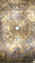 Battistero interior - dome ceiling with golden mosaic icons Royalty Free Stock Photo