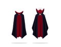 Battle archmage mystical cloak clipart. Silk red cape with black top and magic collar.