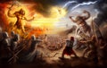 Battle of Armageddon, end times, book of revelation, religion and bible Royalty Free Stock Photo
