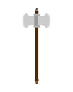 Battle ax weapon isolated. Double blade. Old medieval axe for wa Royalty Free Stock Photo