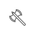 Battle axe line icon