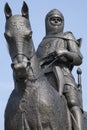 Statue of King Robert The Bruce of Scotland at Battle of Bannockburn memorial at the battle field in Stirlingshire, Scotland. Royalty Free Stock Photo
