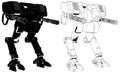 Battle Combat Robot Illustration Vector