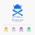 battle, emblem, viking, warrior, swords 5 Color Glyph Web Icon Template isolated on white. Vector illustration Royalty Free Stock Photo