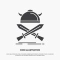 battle, emblem, viking, warrior, swords Icon. glyph vector gray symbol for UI and UX, website or mobile application Royalty Free Stock Photo