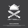 battle, emblem, viking, warrior, swords Icon. glyph vector symbol for UI and UX, website or mobile application Royalty Free Stock Photo