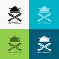 battle, emblem, viking, warrior, swords Icon Over Various Background. glyph style design, designed for web and app. Eps 10 vector Royalty Free Stock Photo
