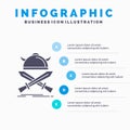 battle, emblem, viking, warrior, swords Infographics Template for Website and Presentation. GLyph Gray icon with Blue infographic Royalty Free Stock Photo